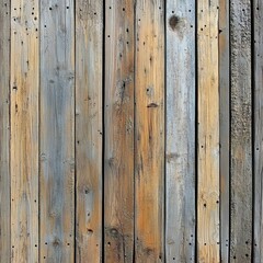 Naklejka premium Old wooden planks with rustic texture, featuring nails and weathered patterns.