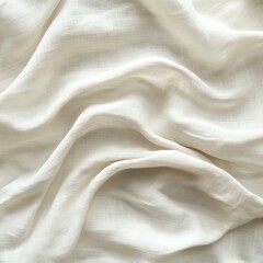 Obraz premium Soft white fabric with elegant folds and textures, perfect for background or design use.