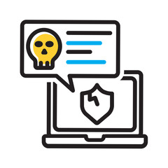 Vector multicolor icon for Malicious attack