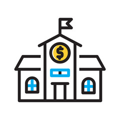 Vector multicolor icon for Private institute