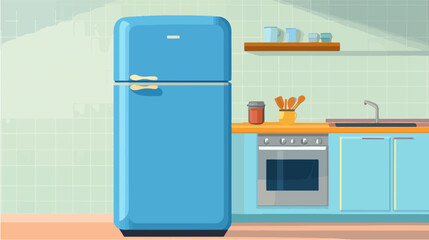 Illustration of a modern kitchen interior.