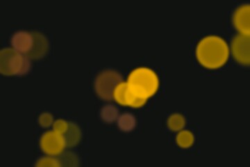 Dark Background. Black background with yellow bokeh. Ideal for adding text or other design elements