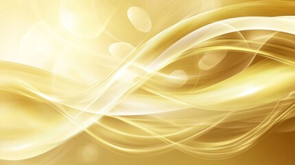 Abstract golden waves creating a soft, luminous background.