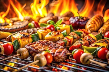 Sizzling BBQ party with delicious food for summer gathering