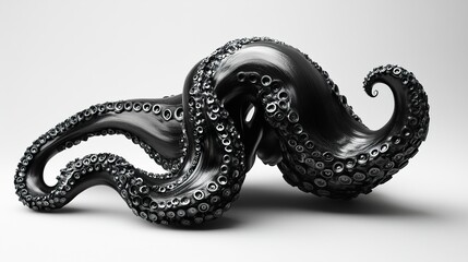 Obraz premium Black Octopus Tentacles - Abstract 3D Render