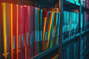 A bookshelf filled with many colorful books