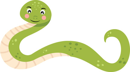 Fototapeta premium Cute and friendly green snake