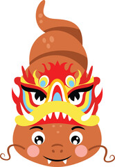 Cute snake with mask on head for chinese new year