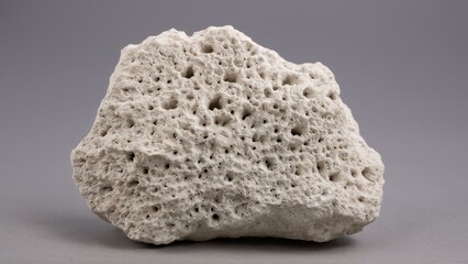 White sepiolite mineral detailed structure photograph. Professional studio lighting revealing intricate fibrous patterns and natural curves. High-resolution mineral macro photography black background