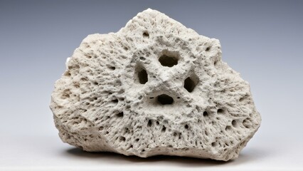 Obraz premium White sepiolite mineral detailed structure photograph. Professional studio lighting revealing intricate fibrous patterns and natural curves. High-resolution mineral macro photography black background