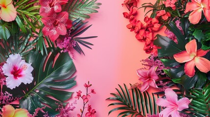 Fototapeta premium Tropical Air: This warm, fragrant air carries floral notes that create a paradise-like atmosphere, bringing feelings of relaxation and vacation bliss. 