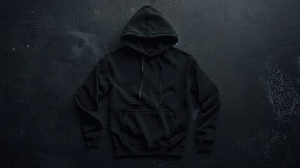 A mysterious figure wears a black hoodie against a dark background