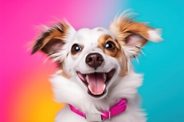 Fototapeta premium Puppy papillon portrait smiling.