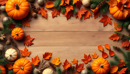 Thanksgiving frame decoration background. 5000x2857px.