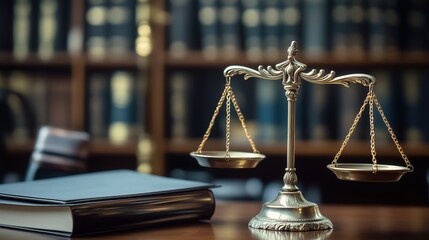 A lawyer, dressed in tailored clothing, is focused on reviewing important legal documents in their office, surrounded by shelves of law books on a weekday