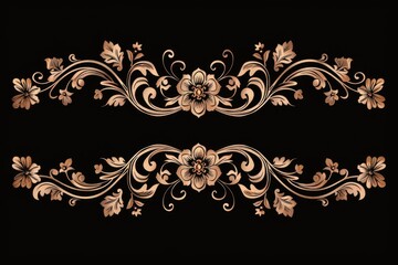 A beautiful golden flower arrangement on a dark background, perfect for adding elegance to your designs
