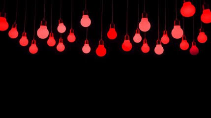 festive colorful neon garland of lamps on dark background, holiday and christmas themes in events