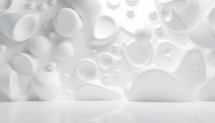 Abstract Liquid Glitter White Fluid Waves With Smooth Textured Surface