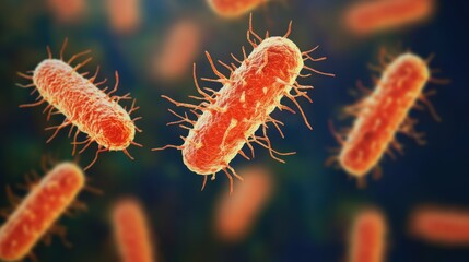 Fototapeta premium Ancient microbes under microscope reveal intricate cellular structures, showcasing their mysterious and ancient nature, ideal for scientific and educational content.