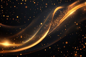A dark background with golden lights, suitable for abstract or futuristic designs