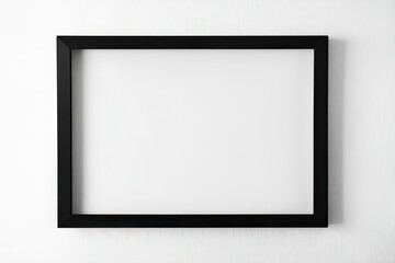 Obraz premium Thin Black Frame with White Mat. Modern Art Object Design, Isolated on White Background
