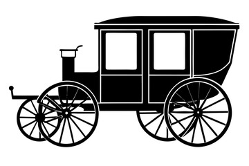 Vintage Carriage Antique Car | isolated vector silhouette illustration on white background