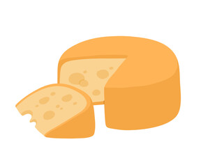 Various types of cheese realistic vector illustration. Maasdam cheese isolated on white background. Curd product for design, recipe book, advertising or restaurant menu