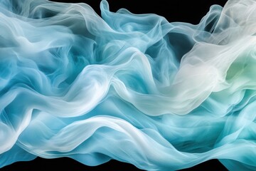 Obraz premium Serene blue silk fabric waves on dark background