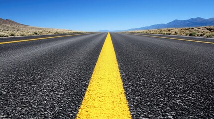 Fototapeta premium Open Highway Under Clear Blue Sky