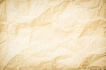 Crumpled brown paper texture background for design with copy space for text or image.