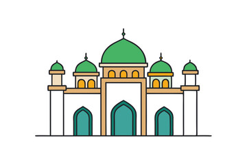 Mosque | isolated vector silhouette illustration on white background