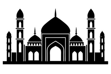 Mosque | isolated vector silhouette illustration on white background