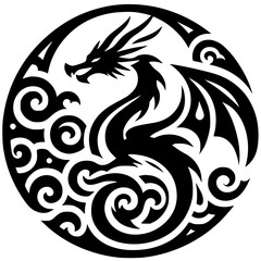 Dragon symbol silhouette