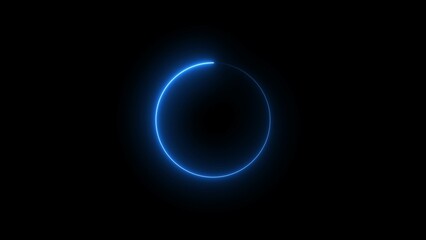 neon Loading Circle, video. Download progress, preloaded animation web design template, interface buffering upload.  4K graphic