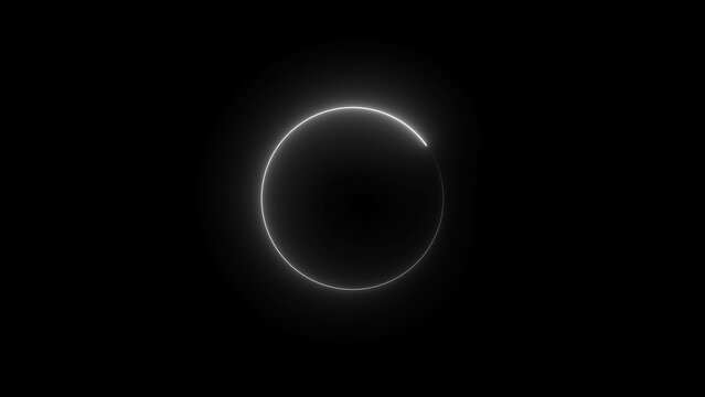 neon Loading Circle, video. Download progress, preloaded animation web design template, interface buffering upload.  4K graphic