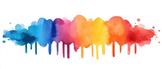 A vibrant watercolor splash blending shades of blue, pink, orange, yellow, and red, ideal for creative projects.