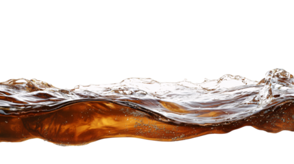 A wave of polluted brown color water on an isolated background