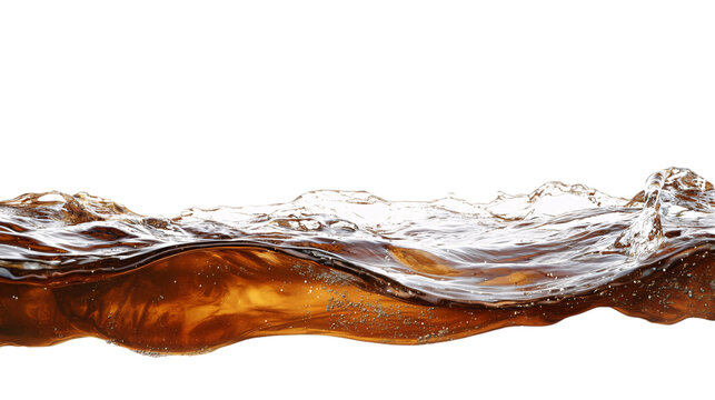 A wave of polluted brown color water on an isolated background