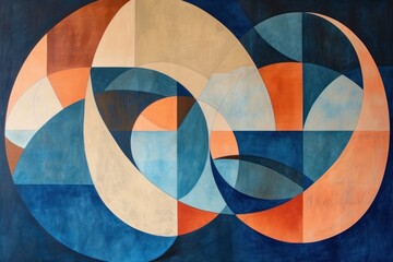 Fototapeta premium Abstract geometric shapes painting pattern art.