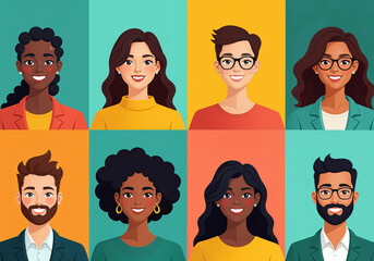 Diverse Business Professionals - Flat Illustration