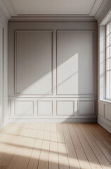 Modern and Sleek Light Gray Wall with Paneling for a Minimalist Interior Design