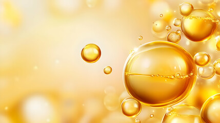 Golden Liquid Bubbles Abstract Background Illustration
