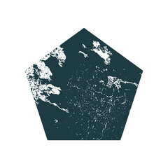 Vector Grunge pentagon Stamp. Distress grain surface dust and rough background concept. Overlay texture stamps with banners, logos, icon, label and badges