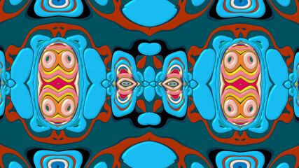 Abstract colorful psychedelic mandala kaleidoscope background pattern for a summer music festival