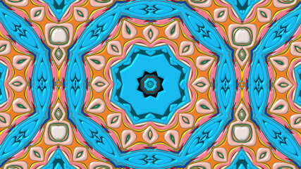 Abstract colorful psychedelic mandala kaleidoscope background pattern for a summer music festival