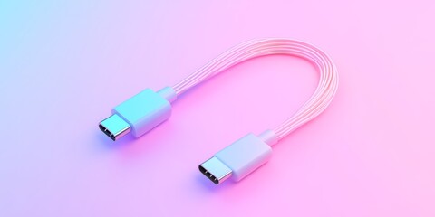 Fototapeta premium Minimal Isometric USB C Cable for Tech and Gadget Illustrations Generative AI