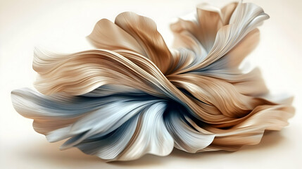 Abstract 3D Render of Twisted and Flowing Fabric
