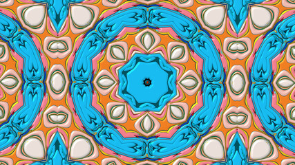 Abstract colorful psychedelic mandala kaleidoscope background pattern for a summer music festival