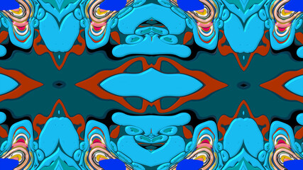 Obraz premium Abstract colorful psychedelic mandala kaleidoscope background pattern for a summer music festival