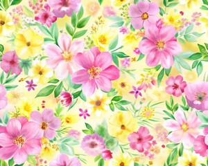 Background with flowers, Immerse yourself in a world of whimsy and delight with a watercolor festive background adorned with vibrant flowers. Watercolor floral wallpaper. 